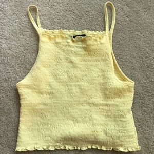Forever 21 Yellow Cropped Tank Top